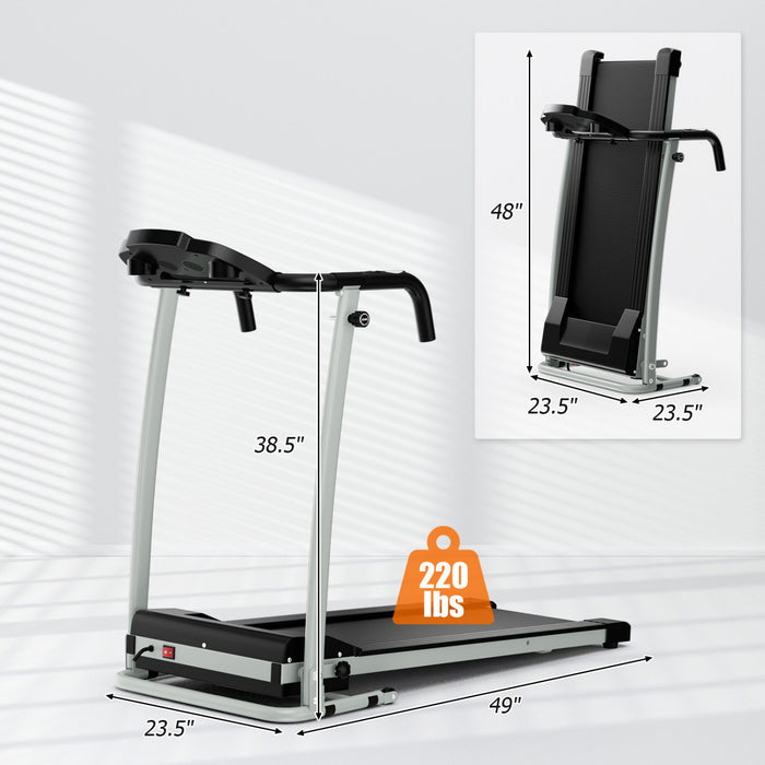 Costway 2 Hp Folding Treadmill Motorized Running Machine 12 Preset Program & Lcd Display Black