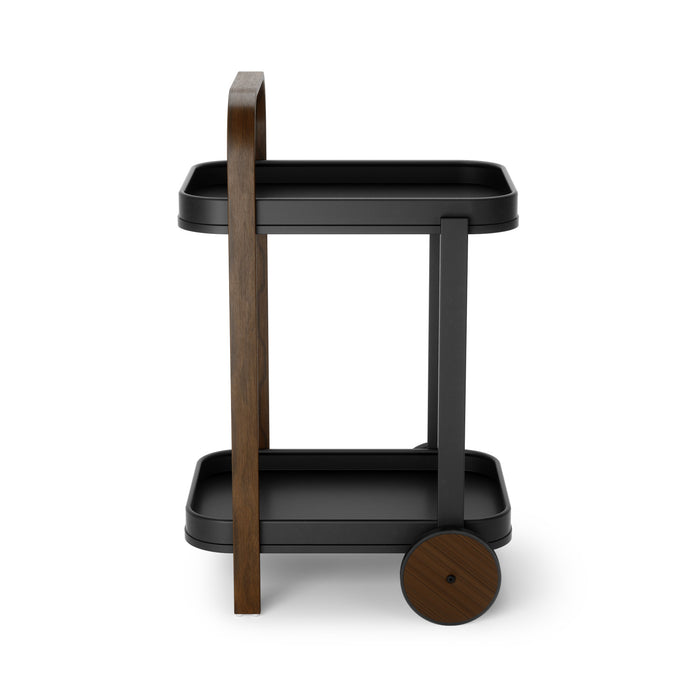 Umbra Modern Bellwood Steel Bar & Storage Cart - Black and Walnut