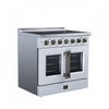Galiano 36 Inch French Door Electric Range, 5 radiant burners, 5.36 cu.ft., White - FFSEL6917-36WHT | Cuisiniere electrique Galiano de 36 po a portes francaises, 5 foyers, 5,36 pi³, blanc – FFSEL6917-36WHT