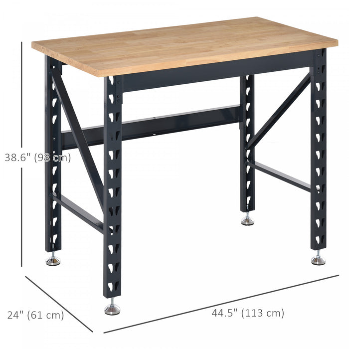 Homcom 45\" Solid Wood Tabletop Workbench