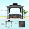Outsunny 10' X 10' Hardtop Gazebo Outdoor Aluminum Gazebo, Light Grey