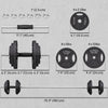 Soozier Adjustable Dumbbell Set, 2 in 1 Weights Set for Home Gym, 112lb