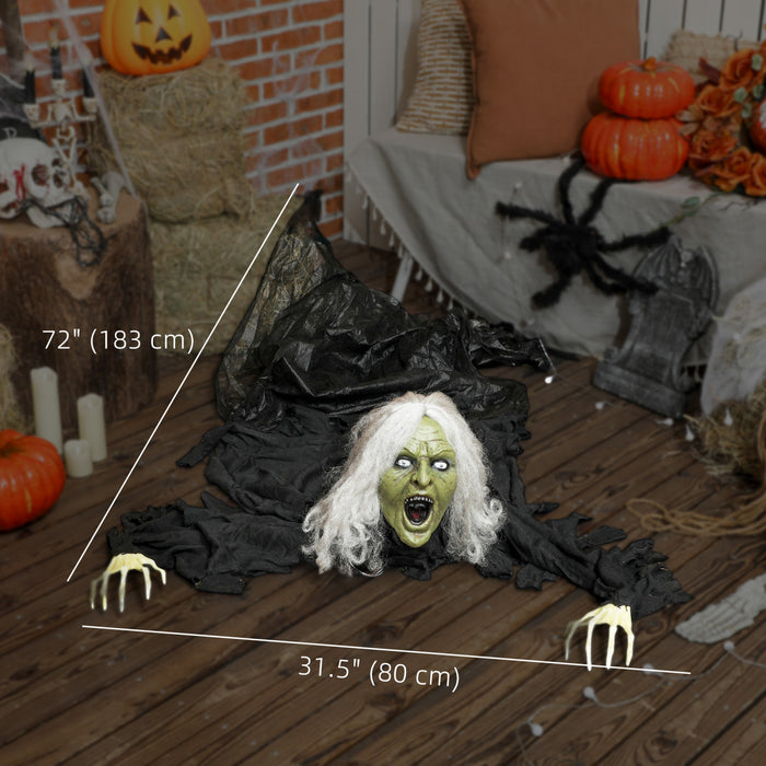 Outsunny 72\" Halloween Animated Crawling Zombie, Indoor Outdoor Party Props