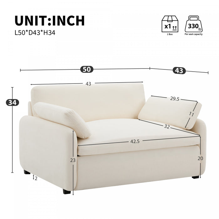 Olivia Oversized Accent Chair with Pillows,White