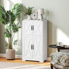 HOMCOM Kitchen Pantry Cabinet Pantry Storage Cabinet with Barn Doors White
