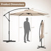 Costway 10FT Patio Offset Hanging Umbrella Easy Tilt Adjustment 8 Ribs Backyard Beige