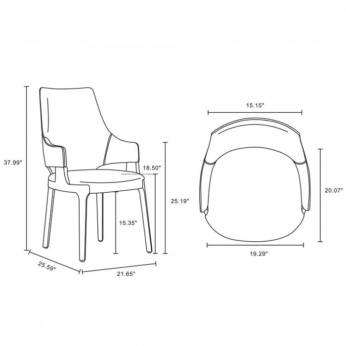Kara Modern Wood Upholstered Dining Chair in Light Gray