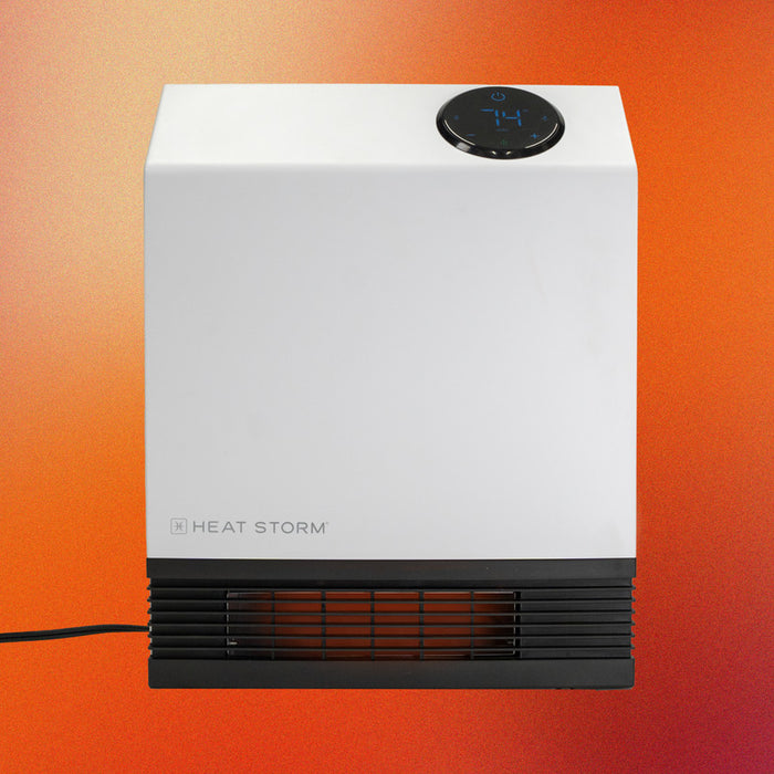 Heat Storm 1000W Infrared Wall Mount Electric Heater - White Personal Heater