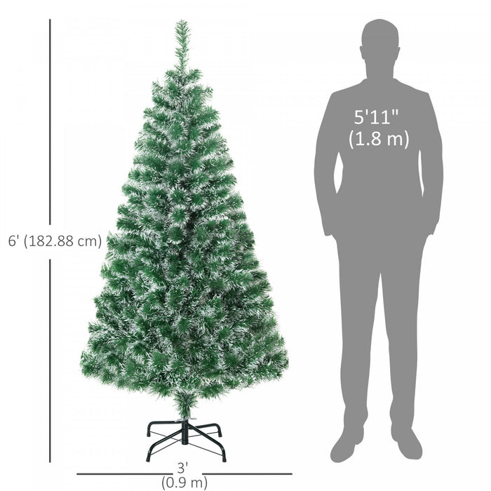 HOMCOM 6' Artificial Christmas Tree with Realistic Branches Green