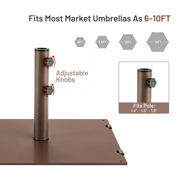 Costway 10ft Solar Lights Patio Umbrella Outdoor W/ 50 LBS Movable Umbrella Stand