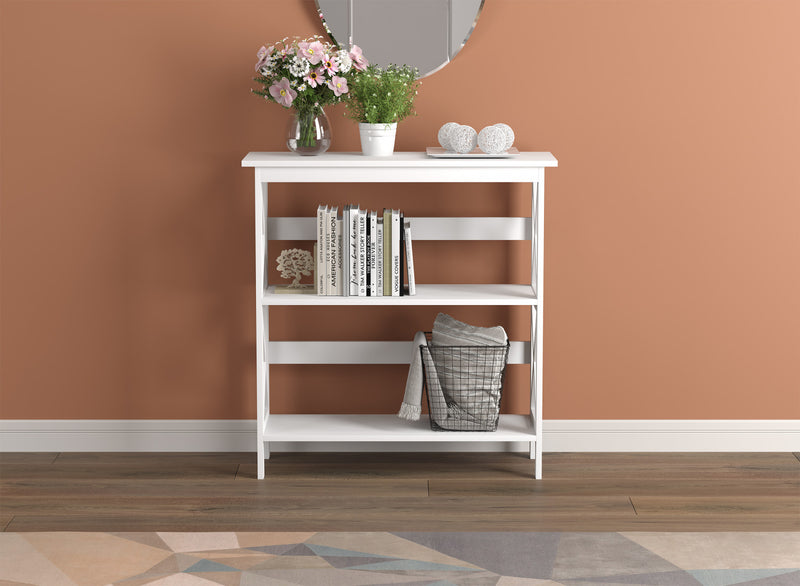 32” Console Table With 2 Storage Shelves - White