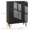 HOMCOM Narrow Shoe Cabinet, High Gloss Shoe Storage Cabinet, Black