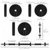 Soozier Adjustable Barbell & Dumbbells Set with Non-slip Handles, 44LBS