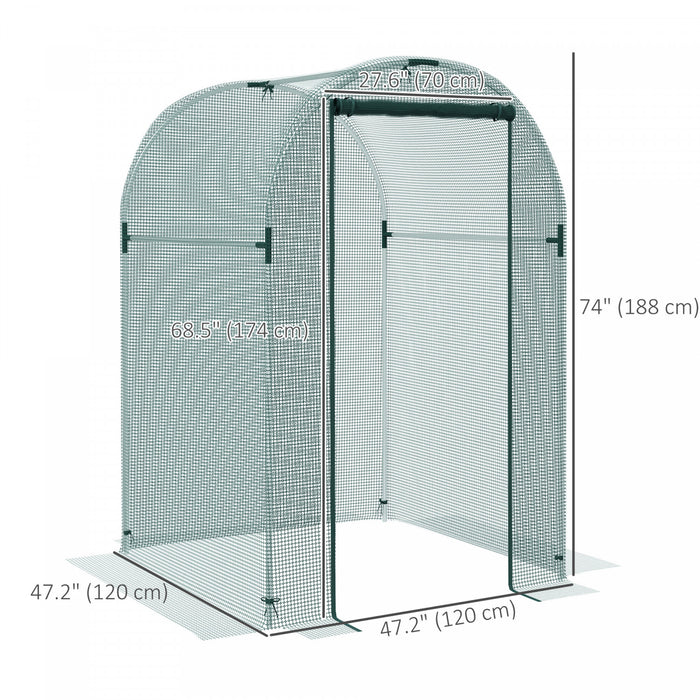 Outsunny 4' X 4' Plant Protection Tent Crop Cage With Door, Green