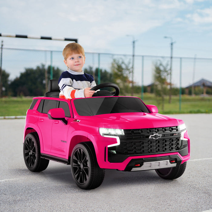 12v Kids Ride On Car Chevrolet Tahoe Electric Truck Suv Remote W/ Light & Music Pink