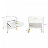 Dumbo Modern 20" Fluted Nightstand in White (1-Drawer) | Table de nuit moderne Dumbo 20" a cannelures en blanc (1 tiroir)