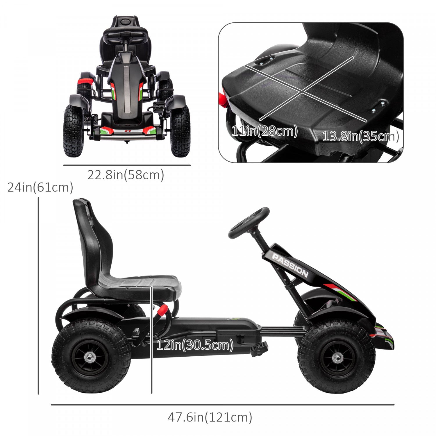 pedal go karts for 10 year olds Aosom Pedal Go Kart For Kids, Pedal Powered Ride-On Car With Adjust