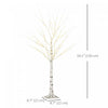 Homcom 5ft Artificial White Birch Tree For Indoor Covered Outdoor|Homcom Bouleau Blanc Artificiel De 5ft Pour Exterieur Interieur