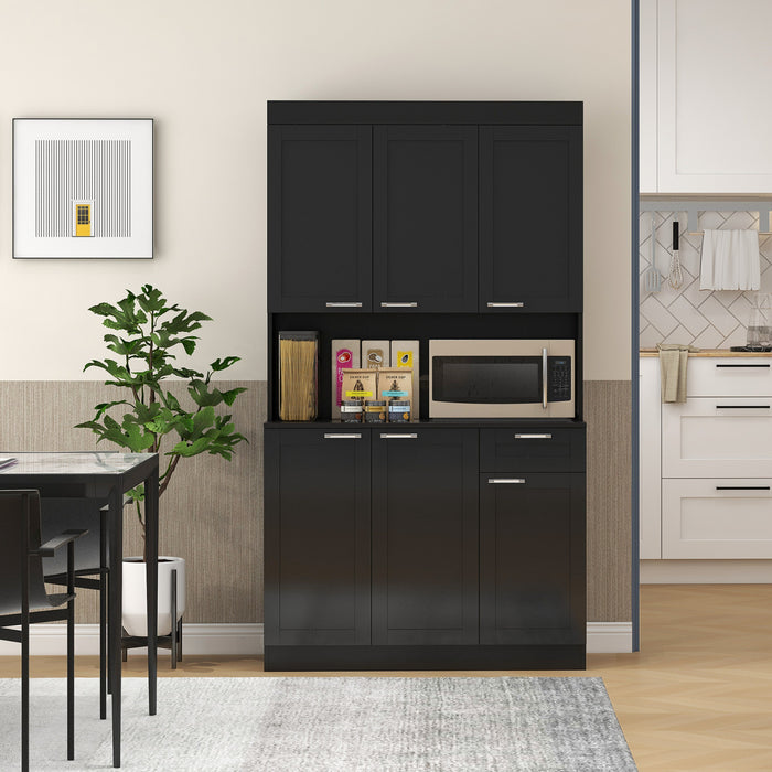 HOMCOM Kitchen Pantry Storage Cabinet with Adjustable Shelf and Drawer