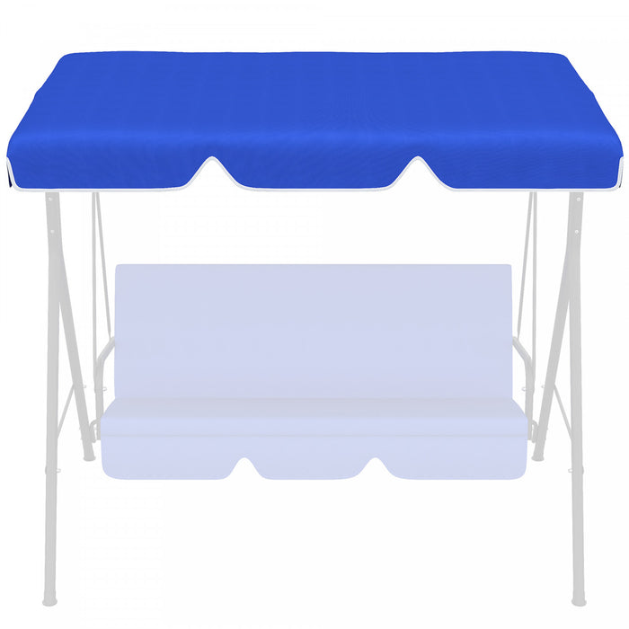 Outsunny 2 Seater Swing Canopy Replacement, Outdoor Swing Seat Top Cover, Uv50+ Sun Shade (canopy Only), Sky Blue