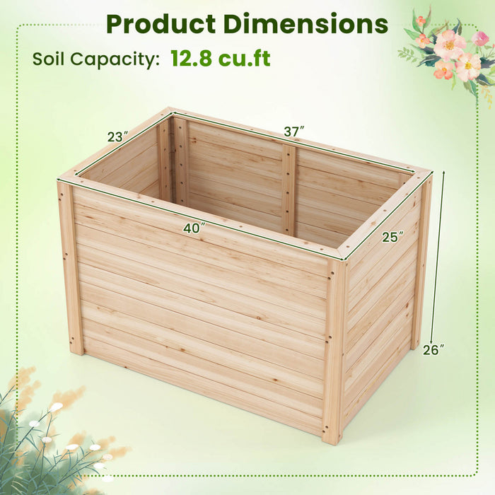 Costway 2 Pcs Elevated Planter Box With Open-ended Base For Deep-rooted Vegetable