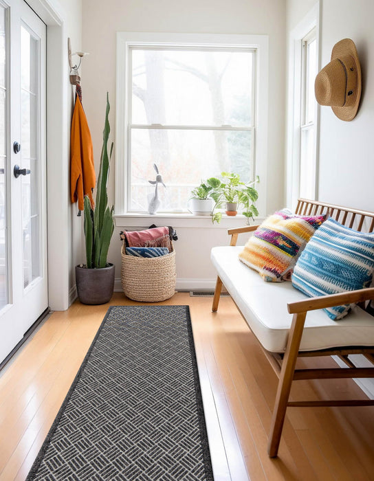 Eve Contemporary 2'0\" x 6'0\" Runner Rug in Grey Indoor Area Rug