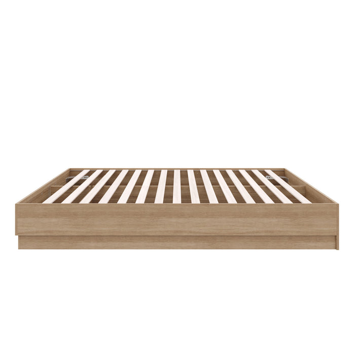 Nordika Milano Platform Queen Bed - Brown Oak
