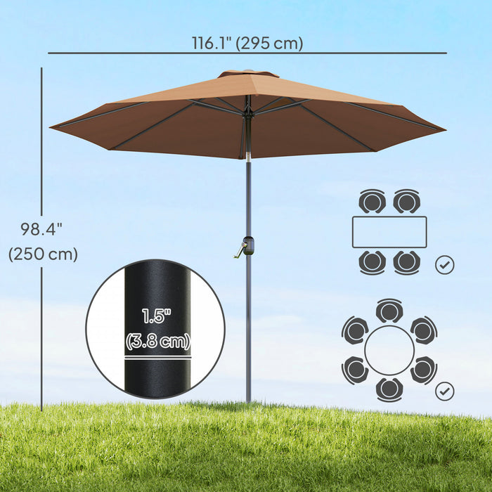 Outsunny 10' X 8' Round Market Umbrella For Garden, Bench, Lawn, Coffee