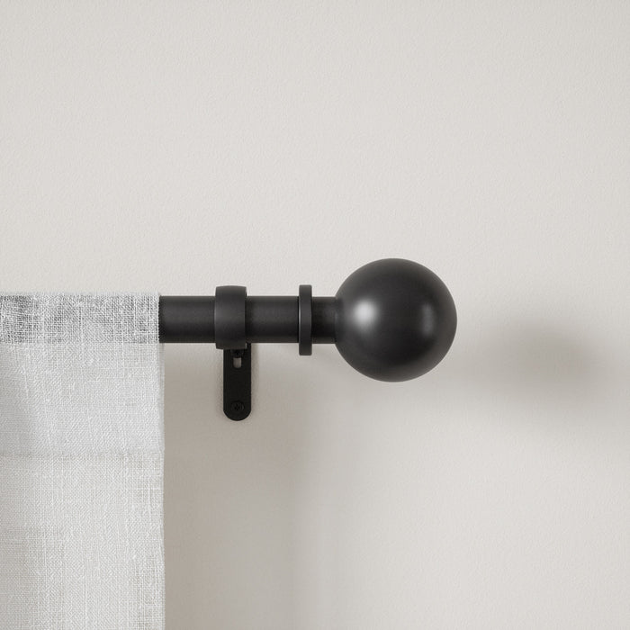 Umbra Bolas Matte Black Expandable 1\" Curtain Rod - 36\"-72\" 