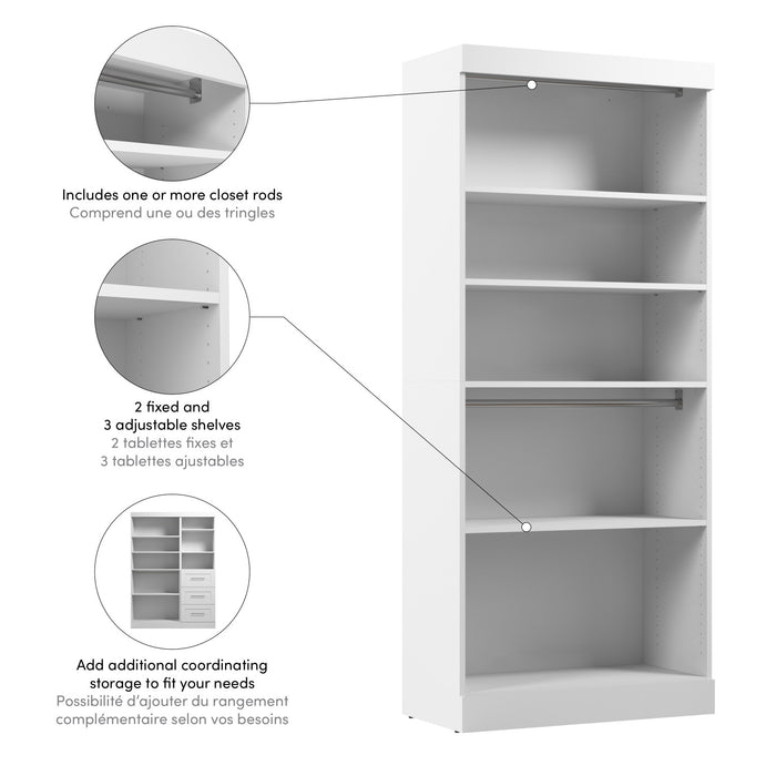 Bestar Pur 36 W Closet Organizer - White