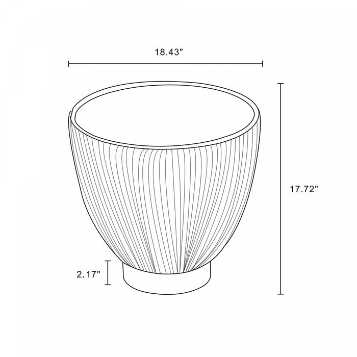 Anderson Modern Sintered Stone Top Upholstered End Table in Cream - Set of 2