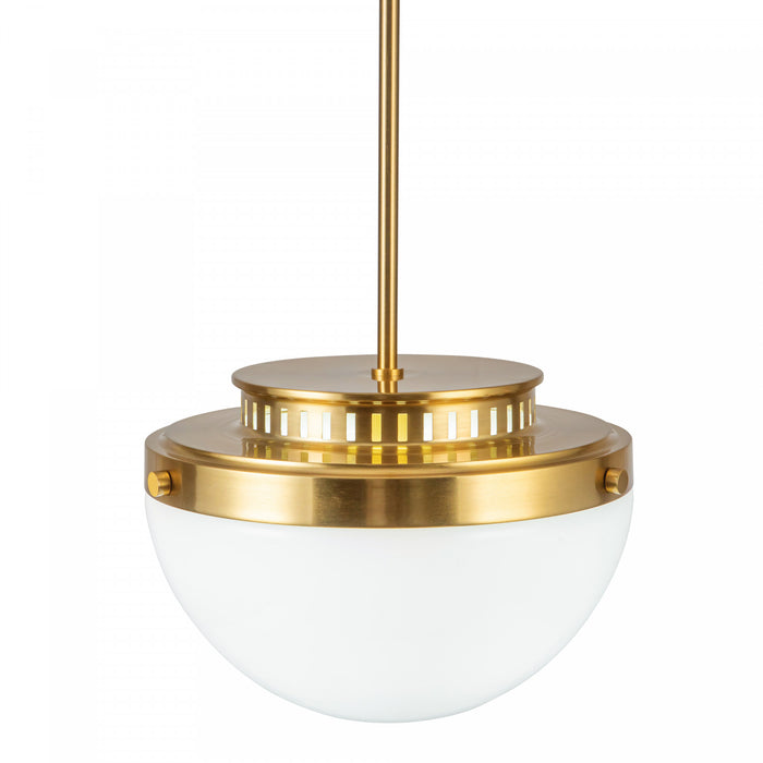 Dahlia 1 Light Pendant 12\", Brushed Brass