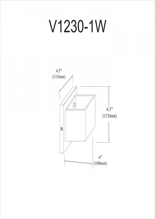 Dainolite Verona 1 Light Vanity Light Polished Chrome Finish White Glass Shade Lamp