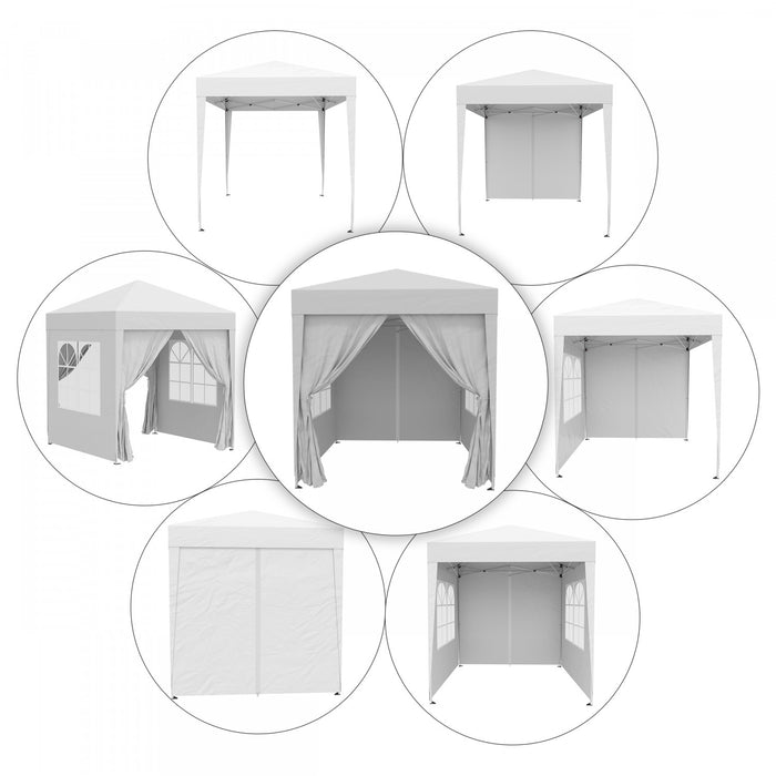 Outsunny 6.6'x6.6' Pop Up Gazebo Canopy Tent With Sidewalls, Instant Sun Shelter, With Carry Bag, For Outdoor, Garden, Patio, White