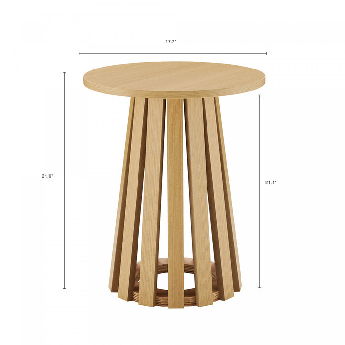 Layla Scandinavian Modern End Table in Light Oak - Set of 2