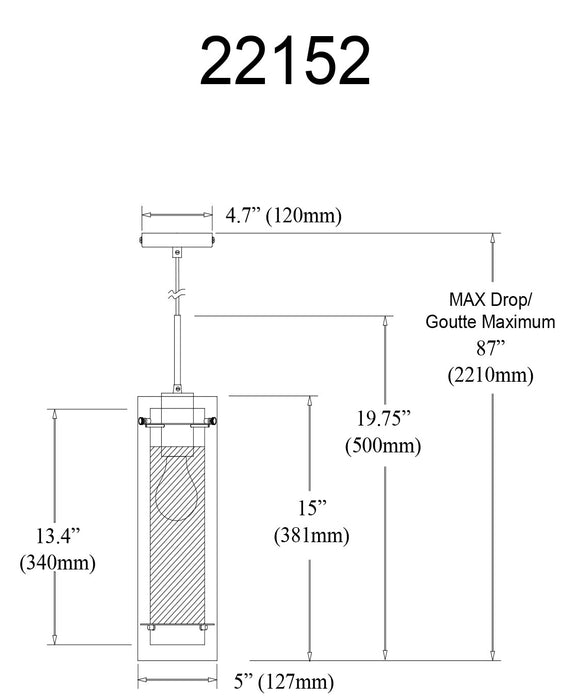 Dainolite Pasha 1 Light Pendant Aged Brass Finish Clear/Frosted Glass Lamp