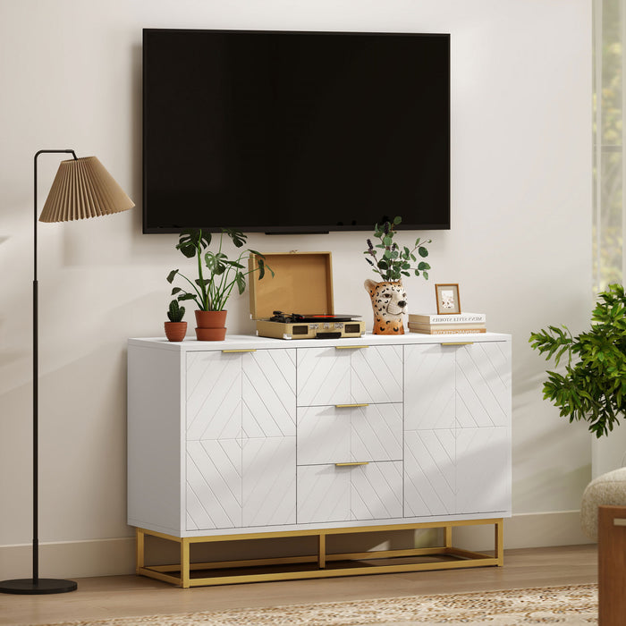 HOMCOM 3-Drawer Storage Cabinet Sideboard for Dining Room, Living Room