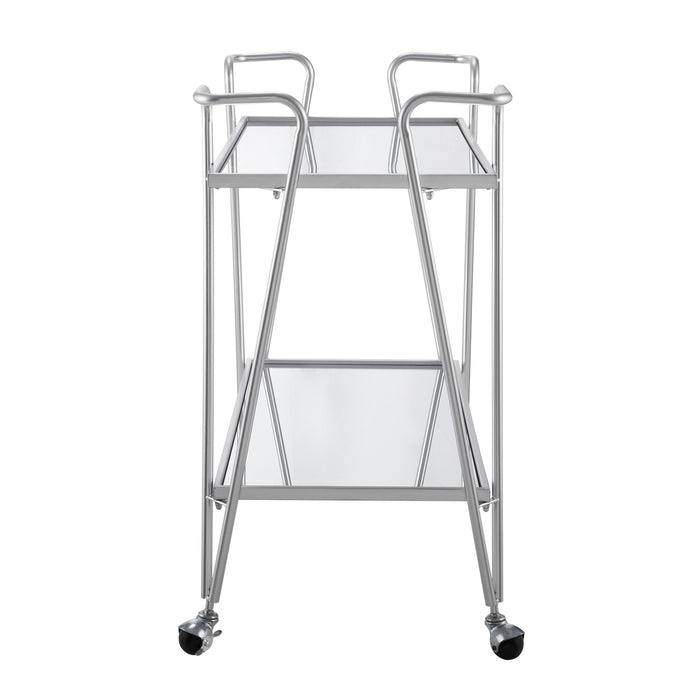 Silver Mid-Century Bar Cart