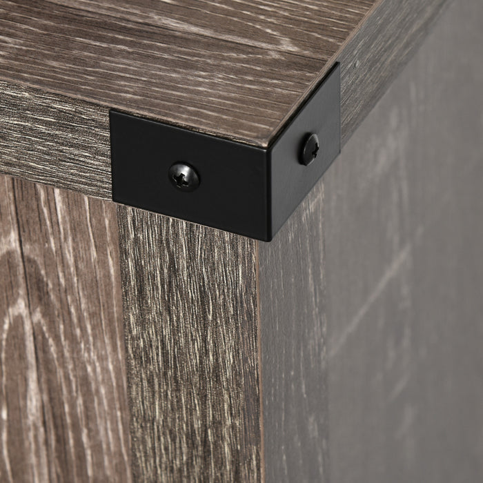 HOMCOM Rustic Barn Door Storage Cabinet Modern Farmhouse Buffet Sideboard