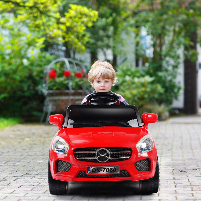 Costway 6v Kids Ride On Car Rc Remote Control Battery Powered W/ Led Lights Mp3 Red
