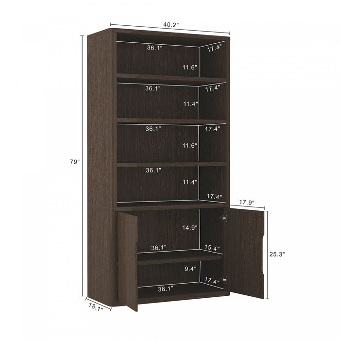 Rivington Modern 40\" Bookcase Cabinet in Walnut - Set of 3