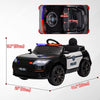 Qaba 12v Electric Car For Kids, Battery Powered Ride-On Kids Car Police Car With Remote Control, 4 S|Qaba Voiture Electrique 12 V Pour Enfants, Voiture De Police Pour Enfants Alimentee Par Batterie Ave