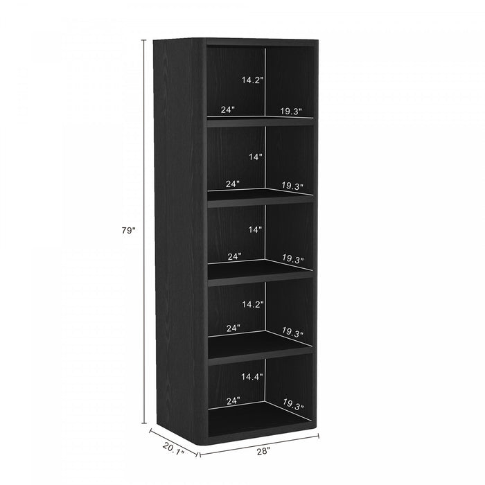 Rivington Modern 28\" Open Bookcase in Black - Set of 3