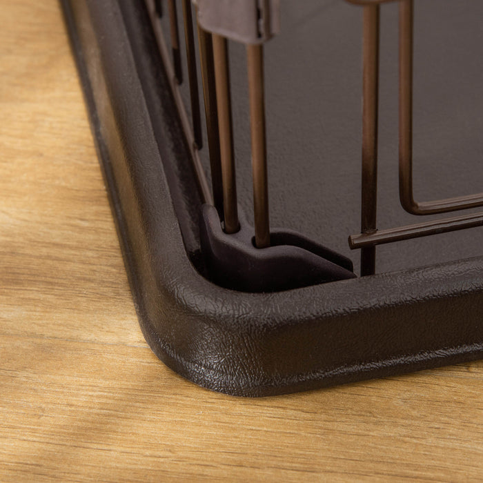 Pawhut Steel Dog Crate Cage, Lightweight Puppy Kennel, With Front Door, Secured Latch, No Leak Tray, For Small & Medium Sized Dog, 35\" X 22.5\" X 23.5\"