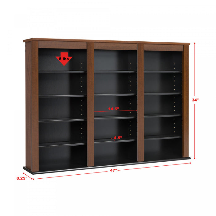 Triple Wall Mounted Storage - Cherry Black