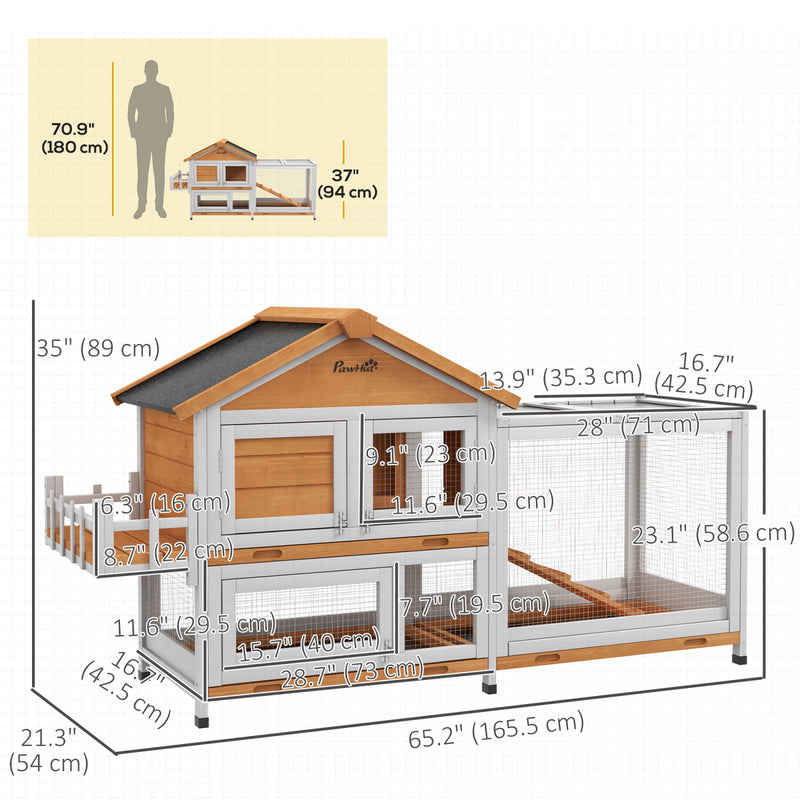 Brick Rabbit Hutch Pawhut 65