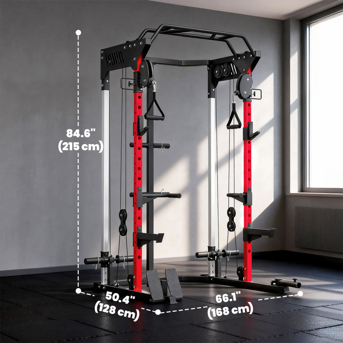 Soozier Power Cage with Adjustable Cable Pulley System