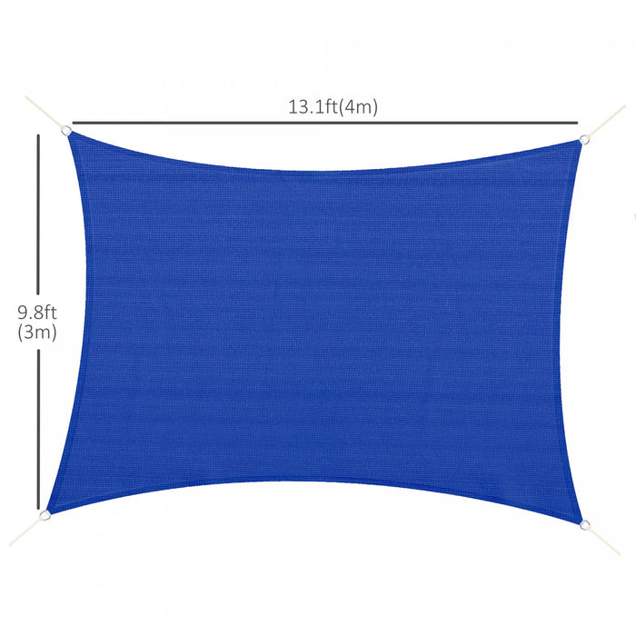 Outsunny 13'x10' Sun Shade Sail With Led Lights, 90% Uv Block Shade Cloth