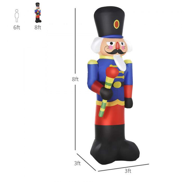 Homcom 8ft Nutcracker Soldier Inflatable Christmas Decoration