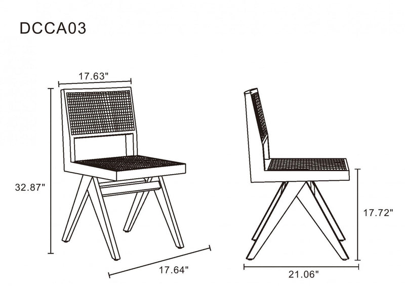 Hamlet Industry Chic Wood Dining Chair in Natural - Set of 4